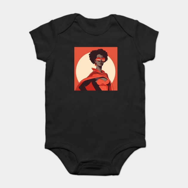 African Queen, Afro Superhero, Female Warrior, Black History Baby Bodysuit by logiamerch